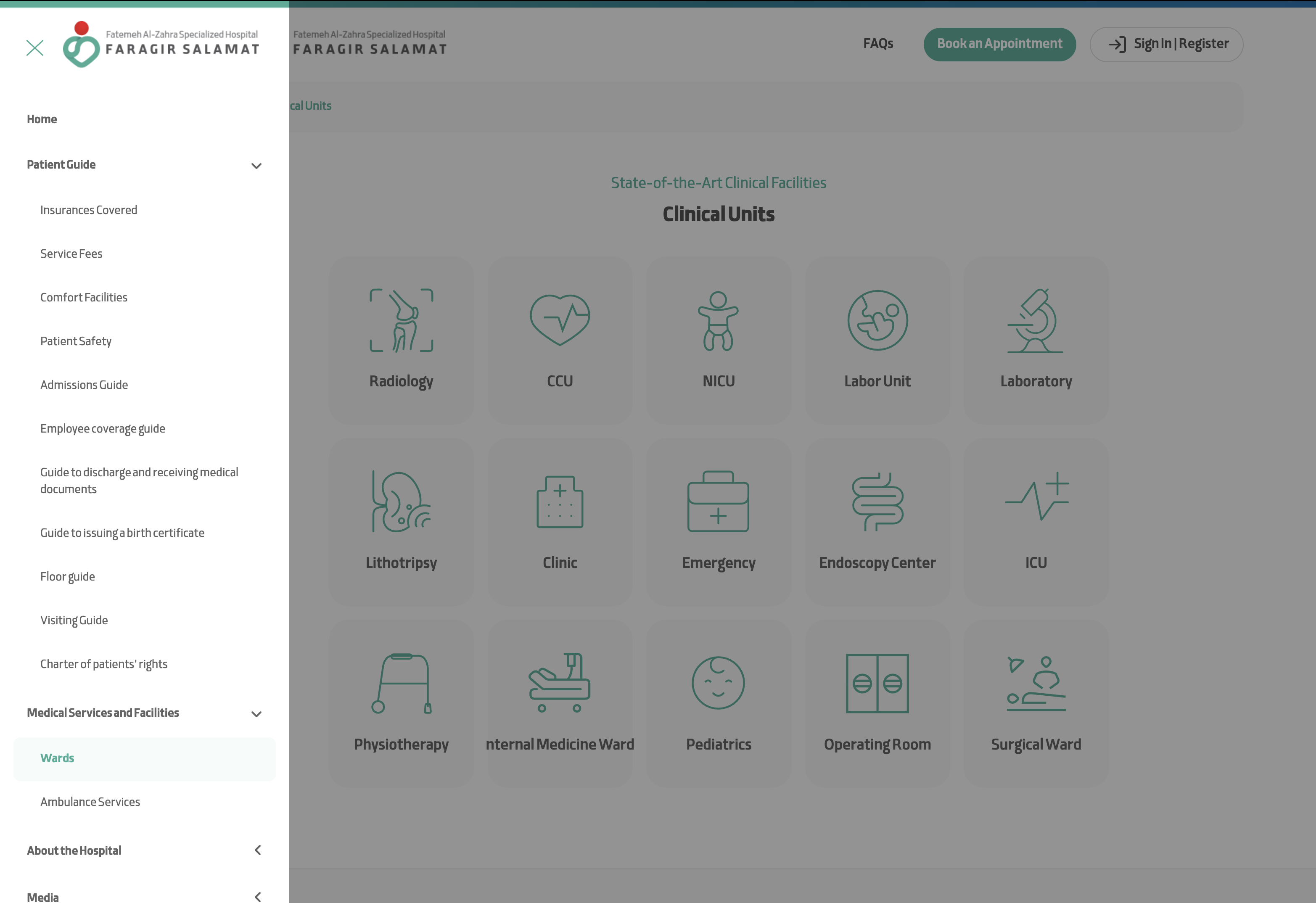 A clear way to explore departments and medical specialists